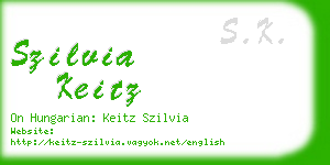 szilvia keitz business card